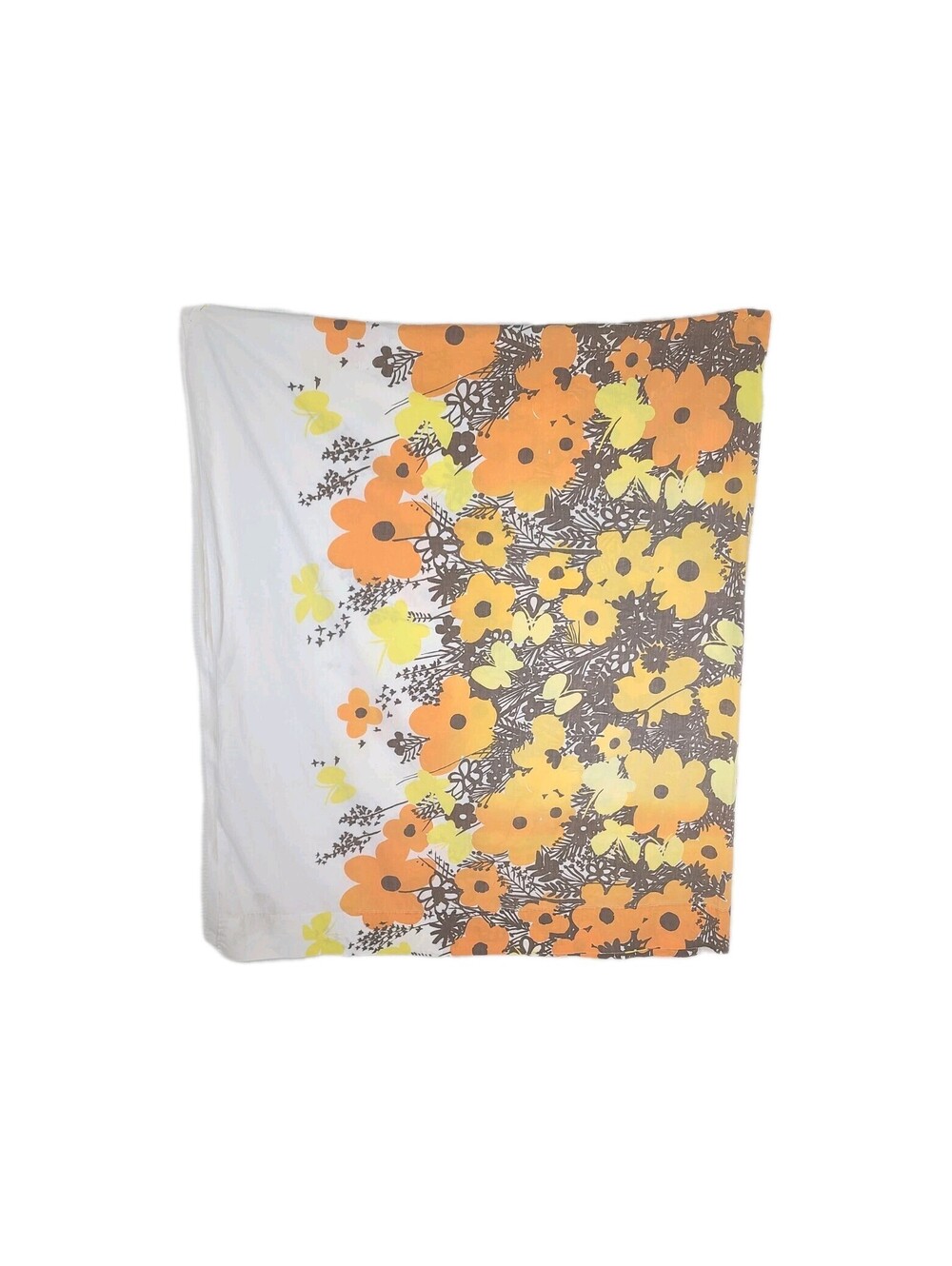 Vintage Vera Bedsheet Burlinton 81x104 Full Double 50/50 Flower Bouquet Orange